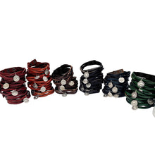 Load image into Gallery viewer, EVIL EYE BRAIDED LEATHER CUFF