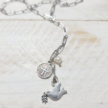 Load image into Gallery viewer, PEACE, LOVE & HAPPINESS DOVE LARIAT