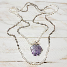Load image into Gallery viewer, AMETHYST, CRYSTAL & PEARLS NECKLACE