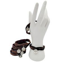 Load image into Gallery viewer, EVIL EYE BRAIDED LEATHER CUFF
