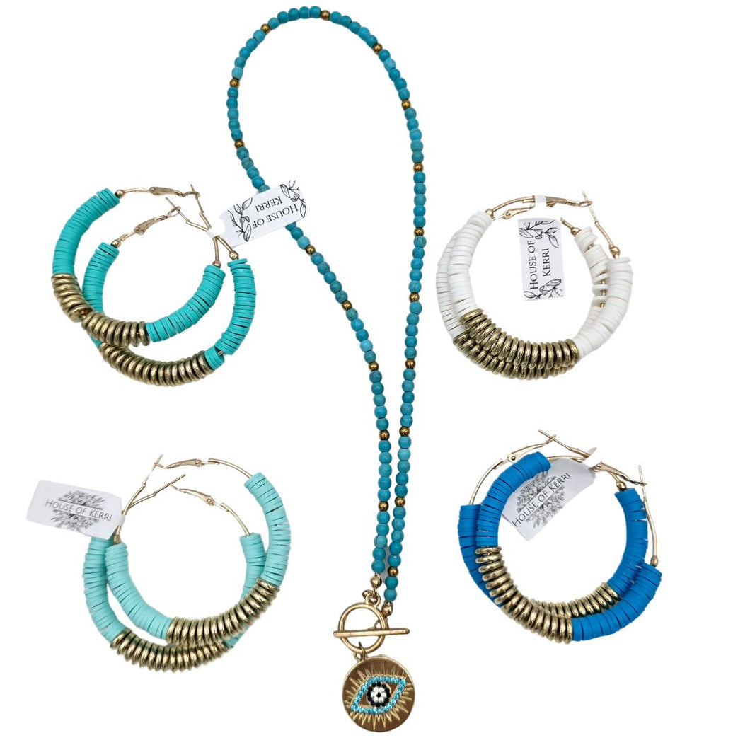 SANTORINI EVIL EYE NECKLACES