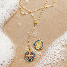 Load image into Gallery viewer, SAINT BENEDICT MEDALLION LONG LARIAT
