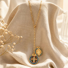 Load image into Gallery viewer, SAINT BENEDICT MEDALLION LONG LARIAT
