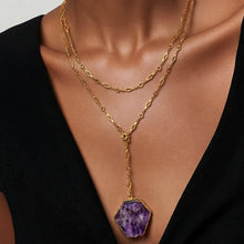 Load image into Gallery viewer, AMETHYST LARIAT NECKLACE

